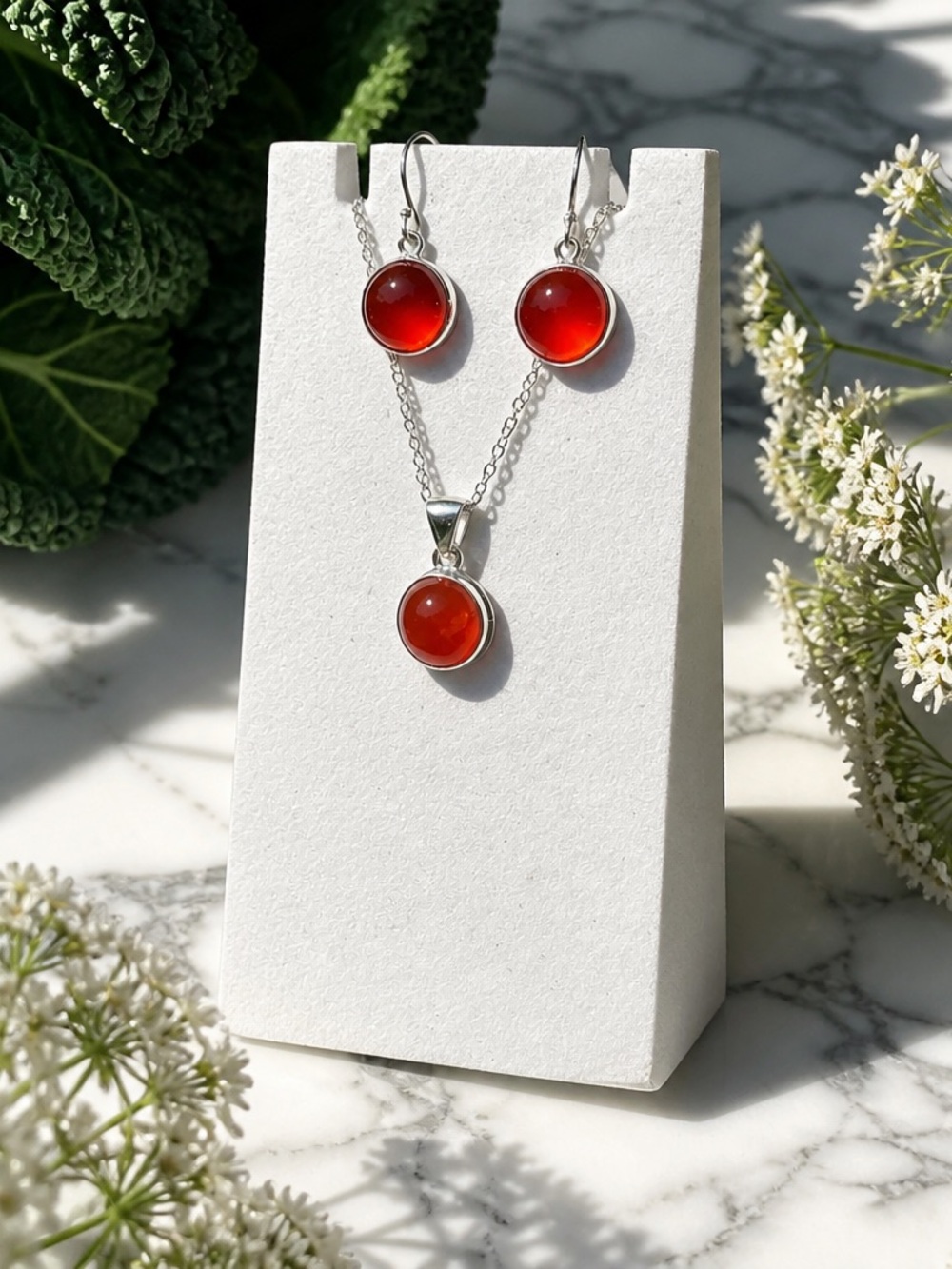 NEW! Carnelian Necklace & Earring SET!